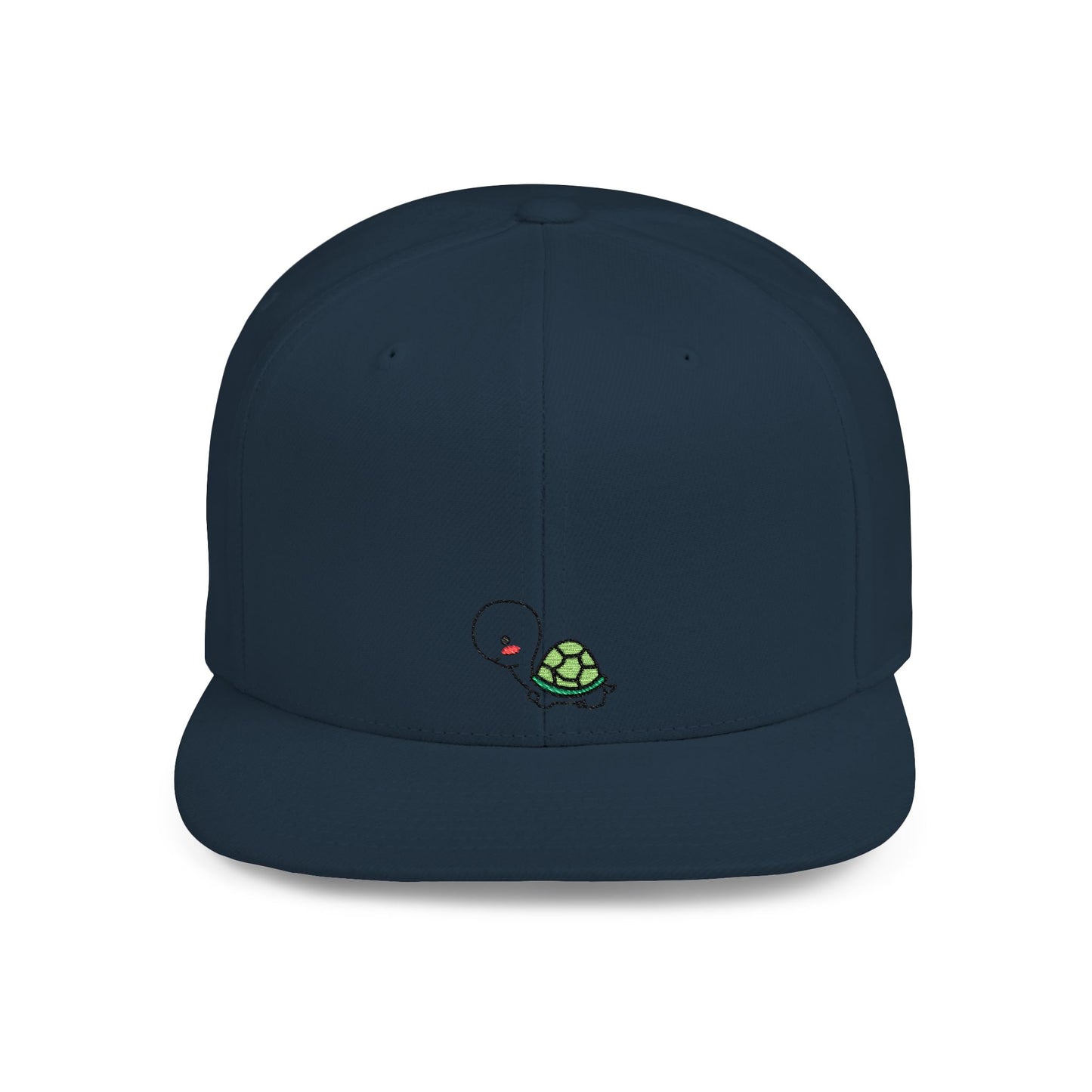 Icons Embroidered Cute Turtle Flat Bill Snapback – Lightweight, Custom Fit, Premium Quality