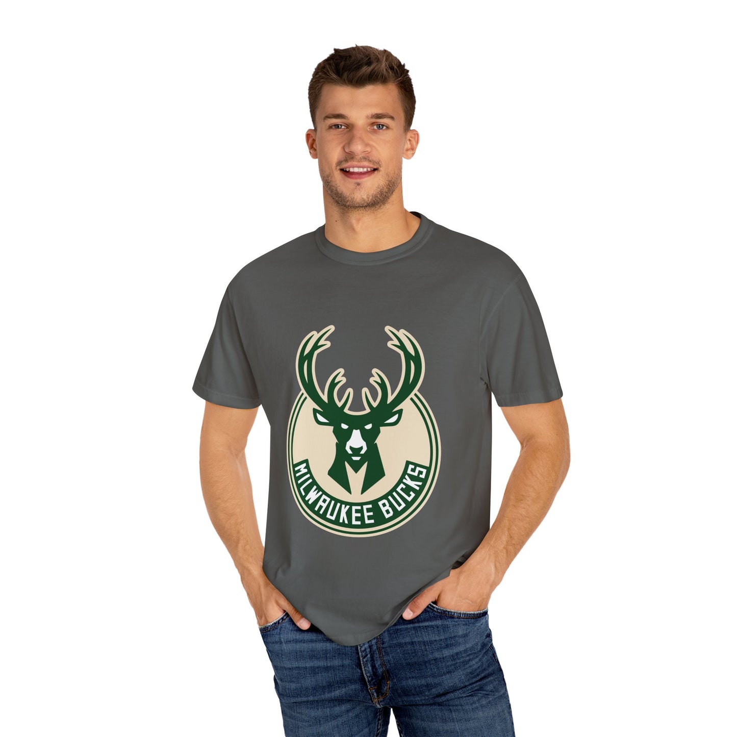 Milwaukee Bucks NBA Garment-Dyed T-Shirt – Premium Cotton Tee for Customization