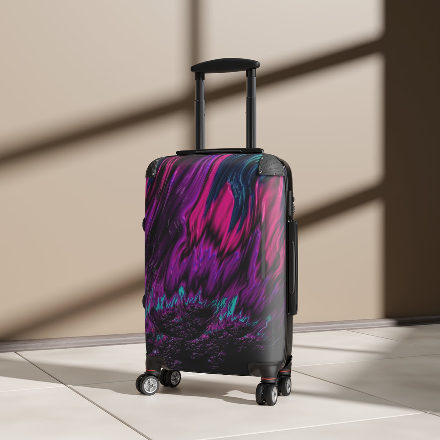 Abstract Colorful Liquid Flow Art Carry-On Suitcase - Stylish Luggage for Travelers