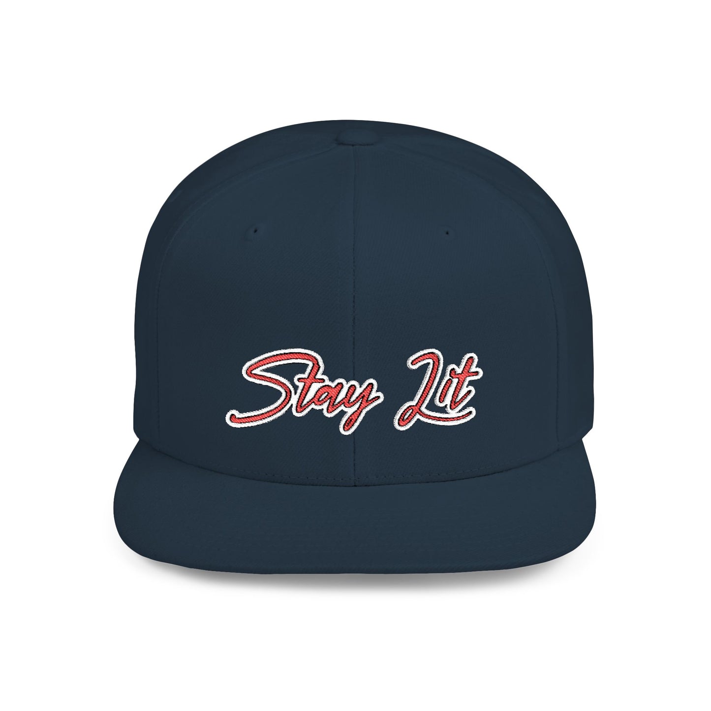 Text Stay Lit Flat Bill Snapback – Lightweight, Custom Fit, Premium Quality