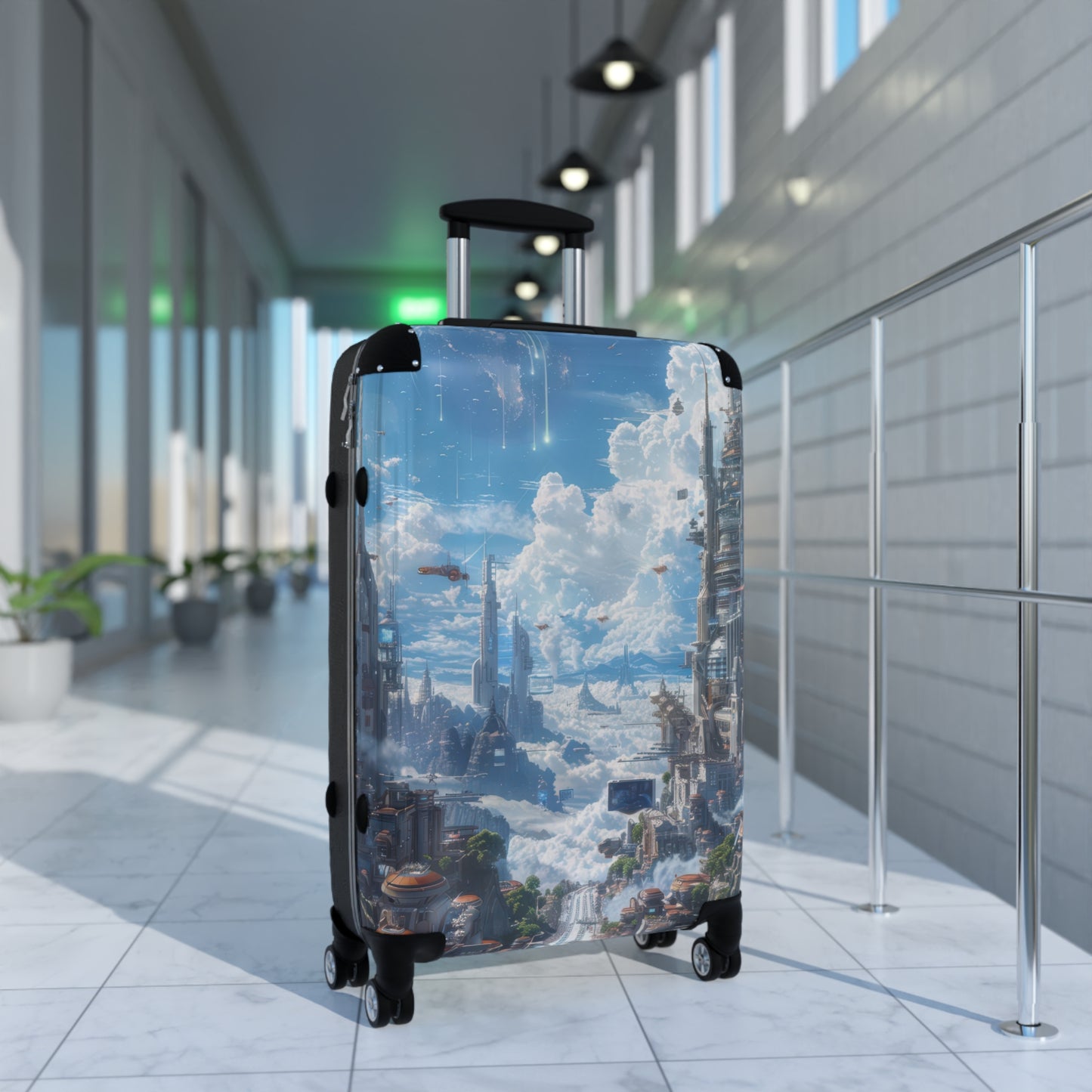 Nature Futuristic Cityscape Art Carry-On Suitcase - Stylish Luggage for Travelers