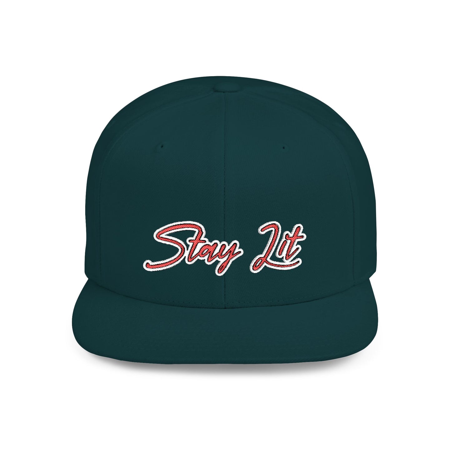 Text Stay Lit Flat Bill Snapback – Lightweight, Custom Fit, Premium Quality