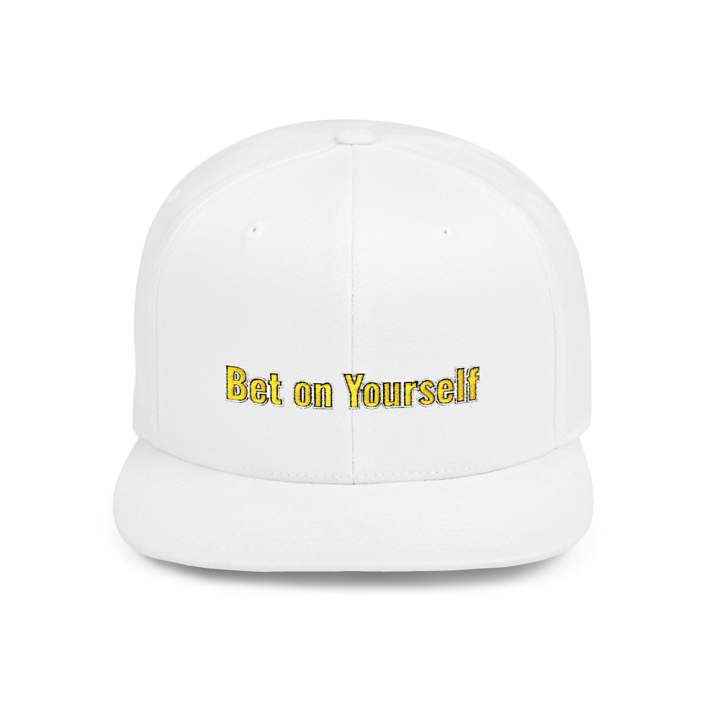 Text Bet On Yourself Flat Bill Snapback – Lightweight, Custom Fit, Premium Quality