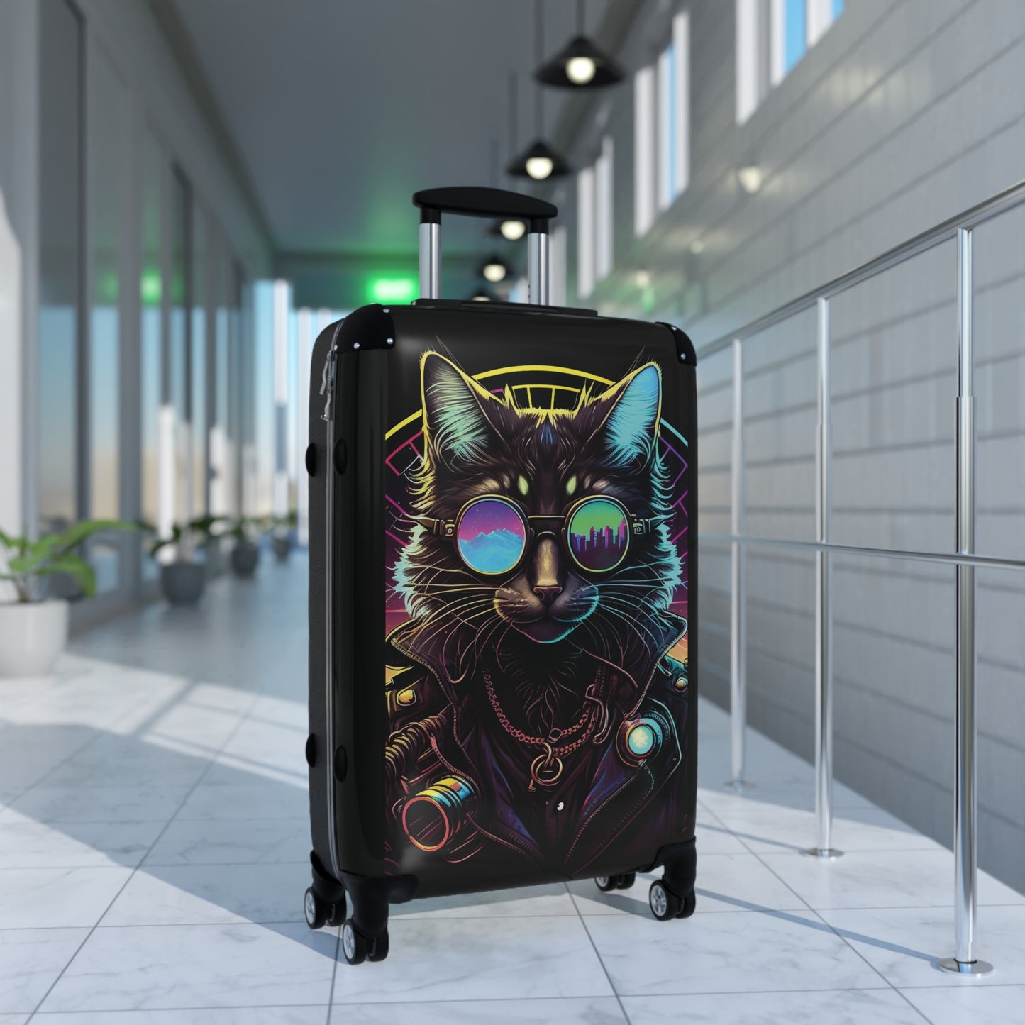Art Cat Midjourney Carry-On Suitcase - Stylish Luggage for Travelers