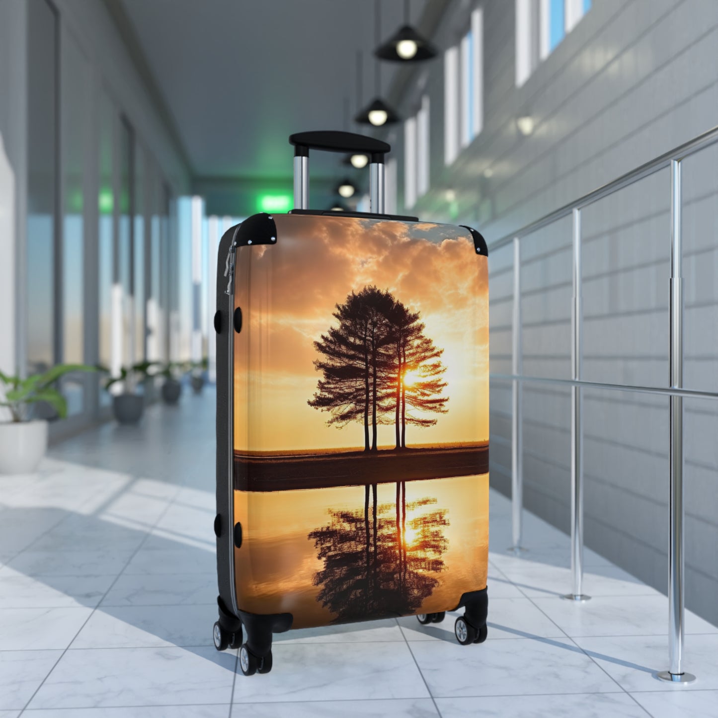 Nature Landscape Trees Reflected Art Carry-On Suitcase - Stylish Luggage for Travelers