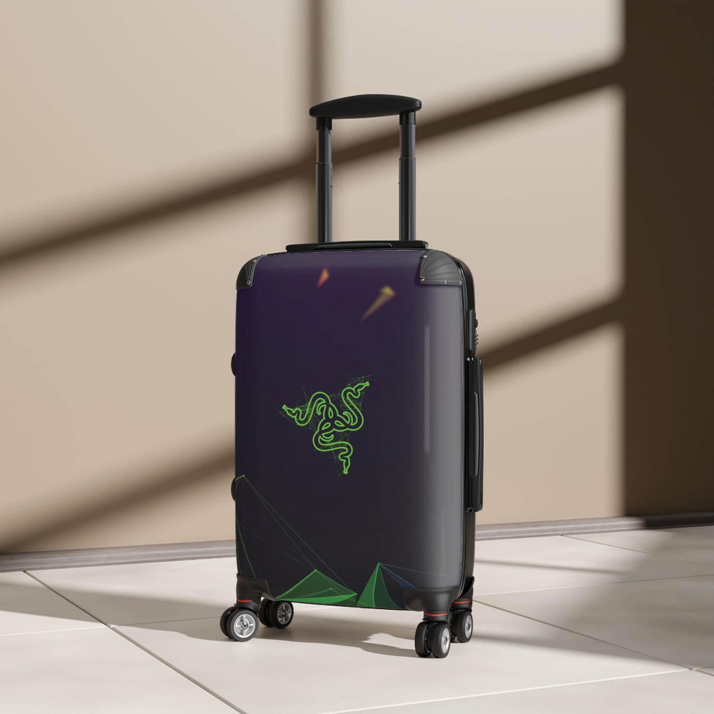Abstract Razer Logo Art Carry-On Suitcase - Stylish Luggage for Travelers