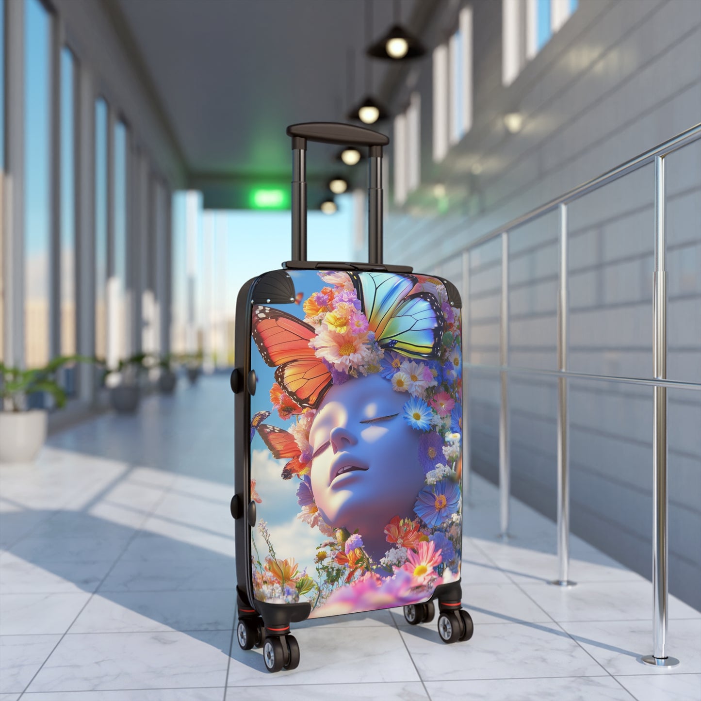 Nature Flowers Floral Sky Butterflies Art Carry-On Suitcase - Stylish Luggage for Travelers