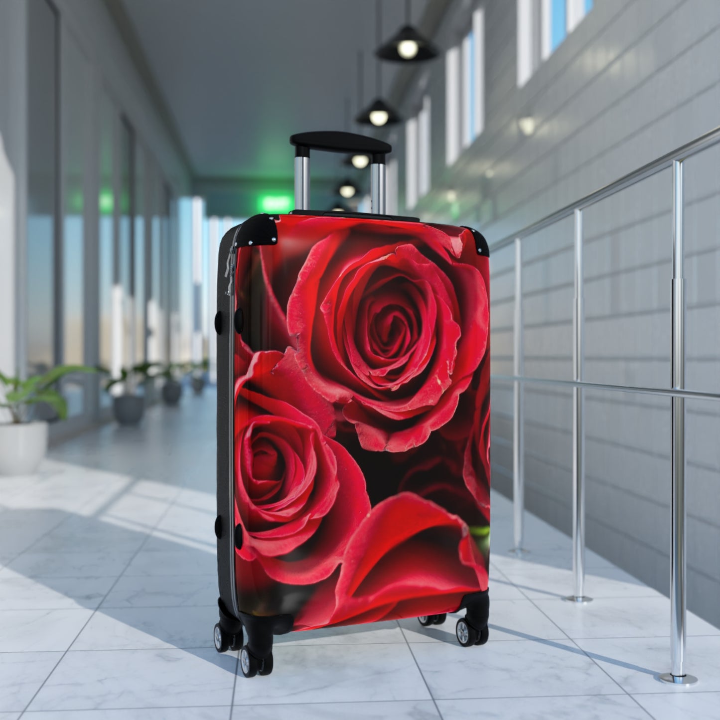 Nature Flowers Floral Red Roses  Daisy Art Carry-On Suitcase - Stylish Luggage for Travelers