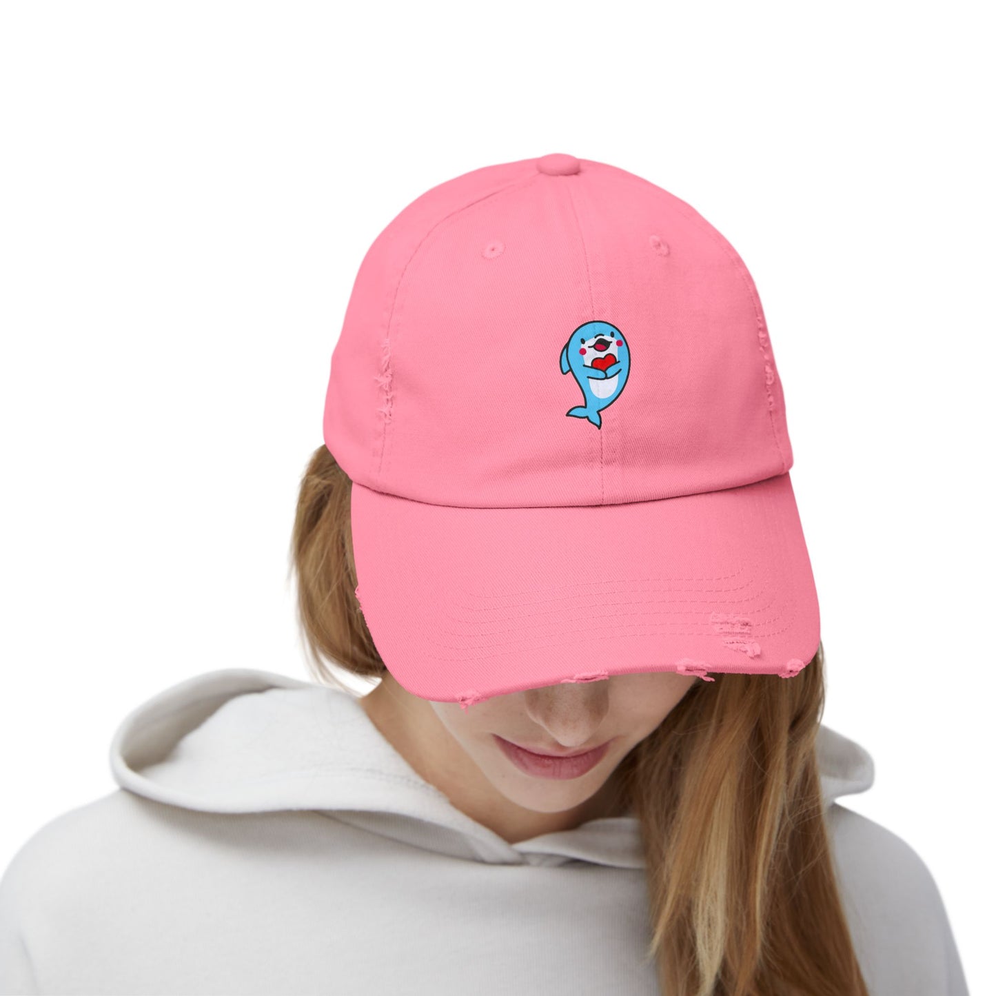 Dolphin Vintage Distressed Dad Hat Unisex Adjustable Cotton Twill Baseball Cap for Casual Everyday Wear