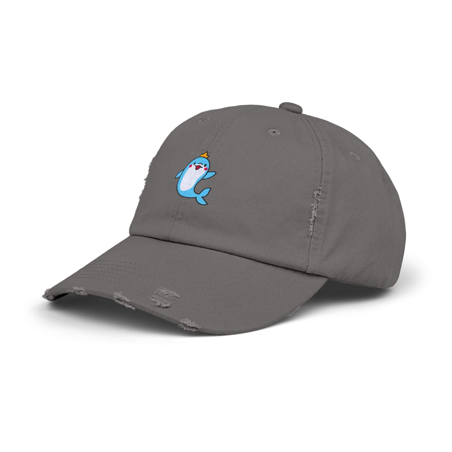 Dolphin Crown Vintage Distressed Dad Hat Unisex Adjustable Cotton Twill Baseball Cap for Casual Everyday Wear