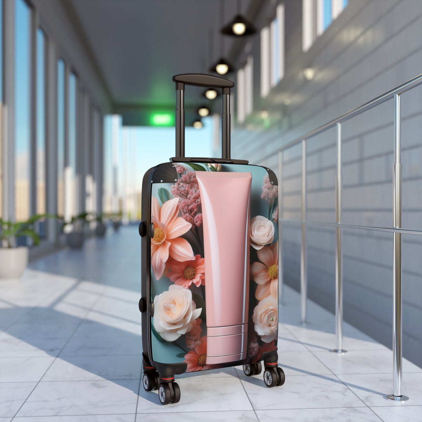 Nature Flowers Floral Pink Lotion Art Carry-On Suitcase - Stylish Luggage for Travelers