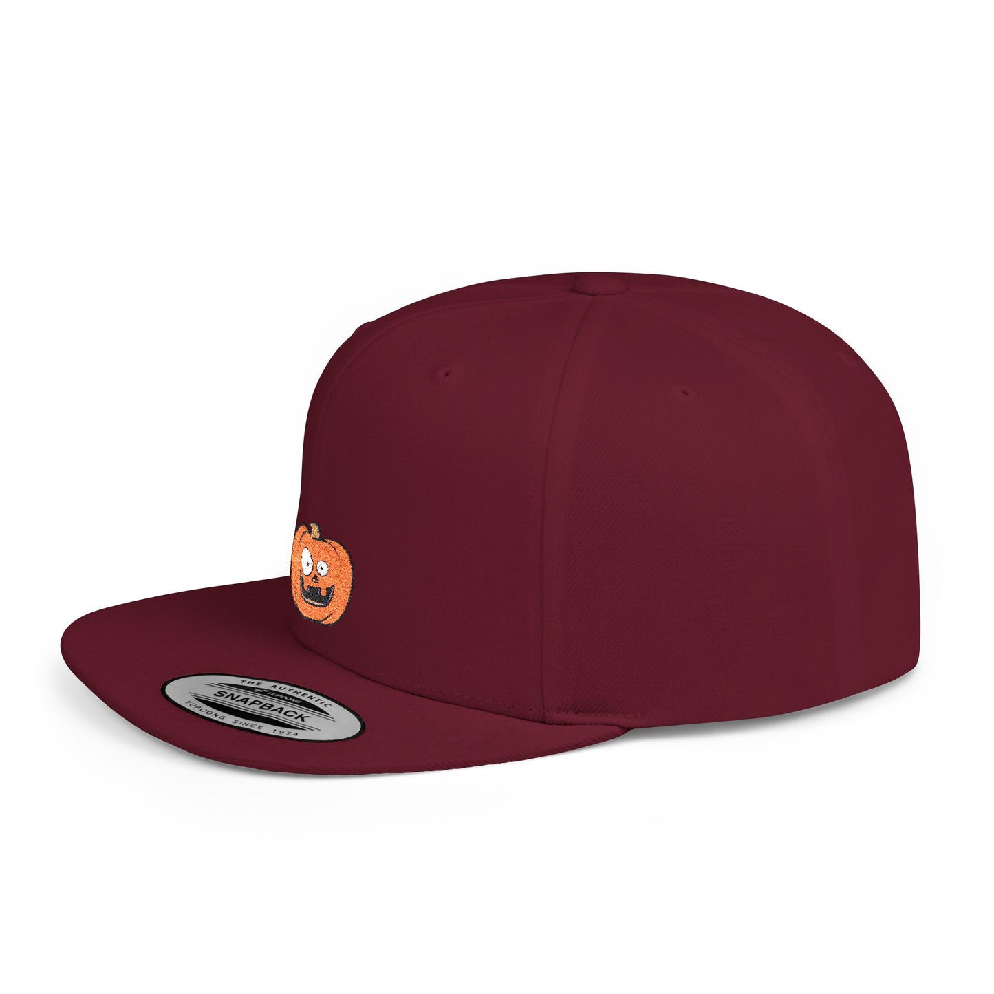 Icons Embroidered Pumpkin Yellow Flat Bill Snapback – Lightweight, Custom Fit, Premium Quality