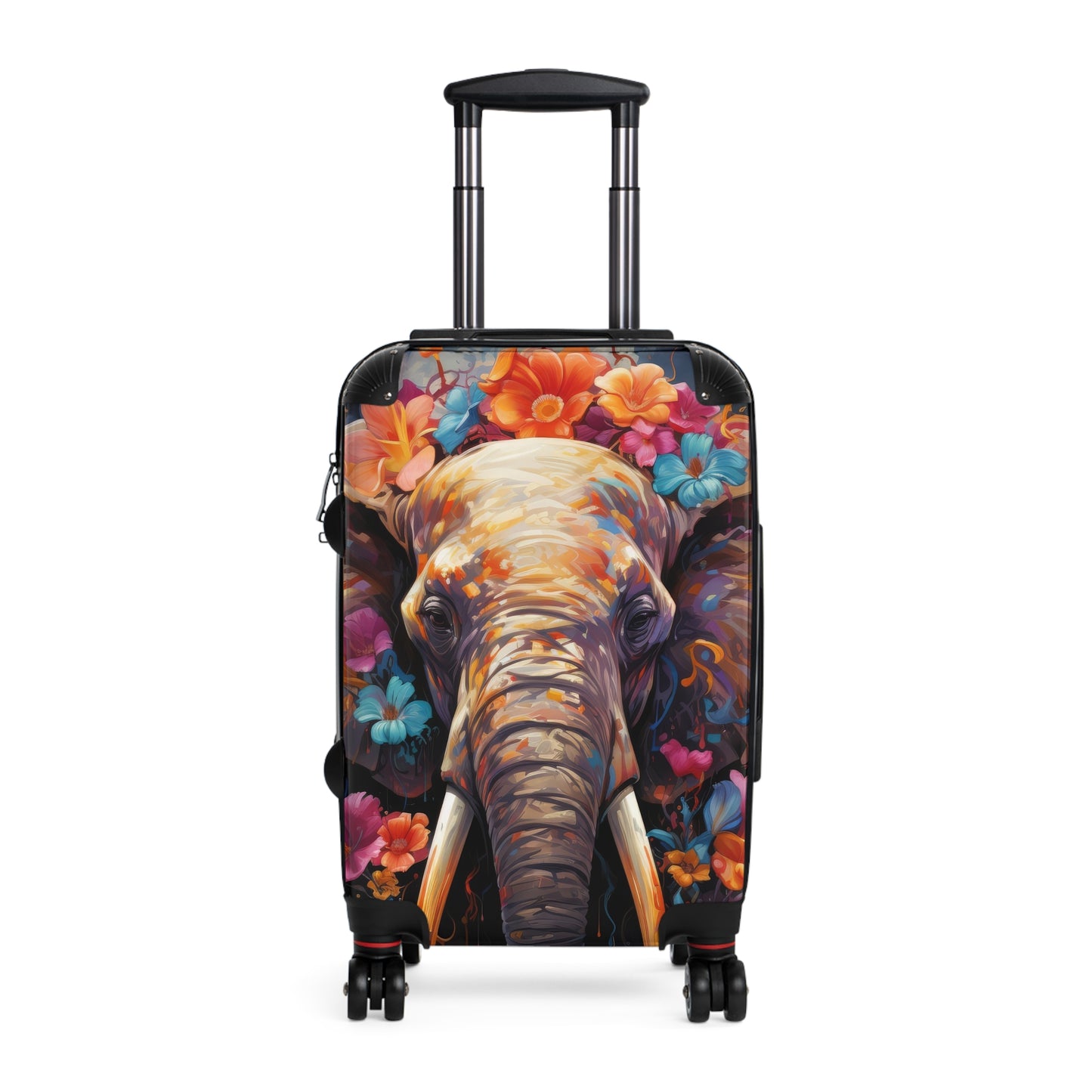 Nature Elephant Floral Flowers Art Carry-On Suitcase - Stylish Luggage for Travelers