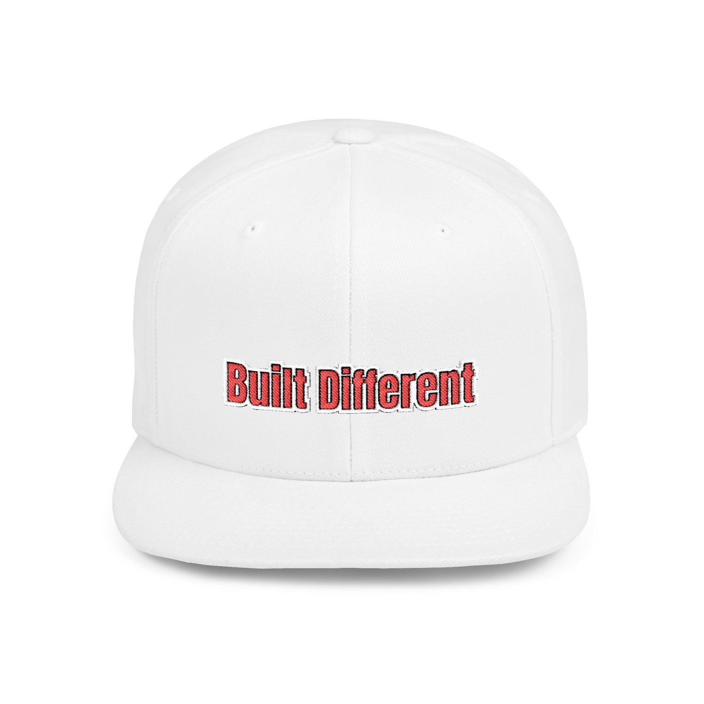 Text Built Different Flat Bill Snapback – Lightweight, Custom Fit, Premium Quality
