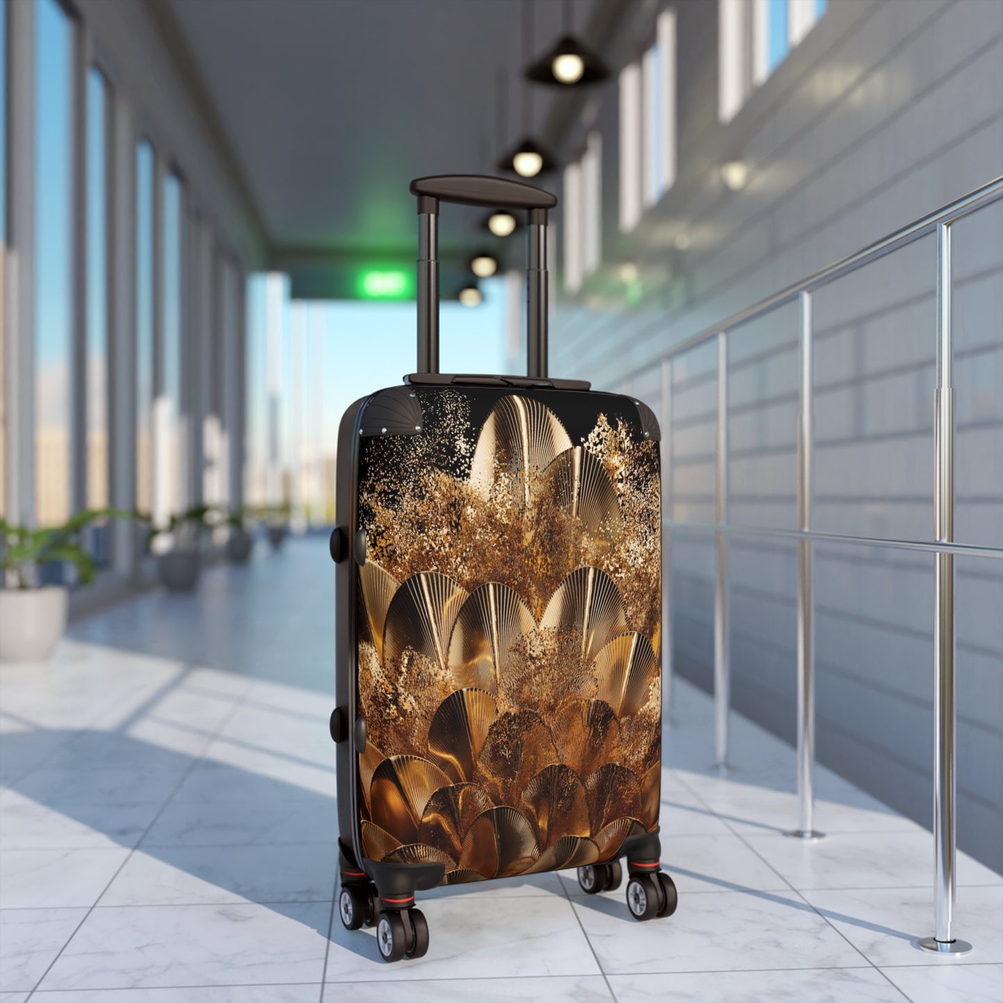 Abstract Peacock Feathers Art Carry-On Suitcase - Stylish Luggage for Travelers