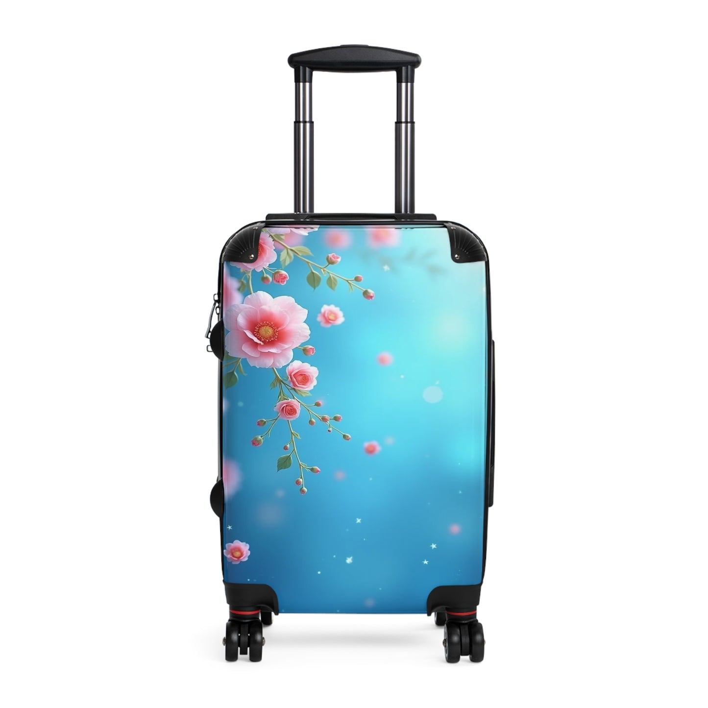 Nature Flowers Floral Blue Background Art Carry-On Suitcase - Stylish Luggage for Travelers