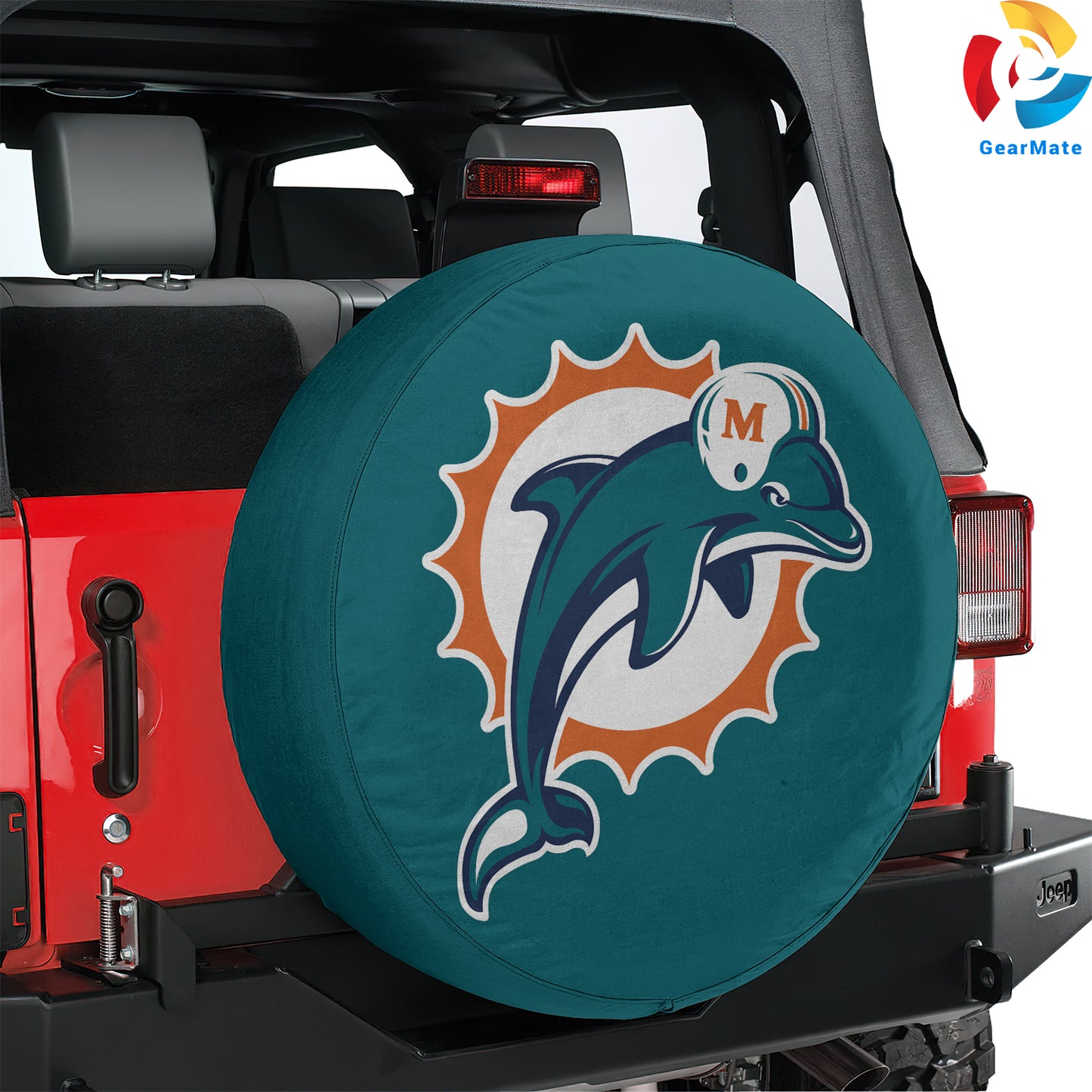 Miami Dolphins Gear Spare Tire Cover – Premium Waterproof UV-Resistant Protector
