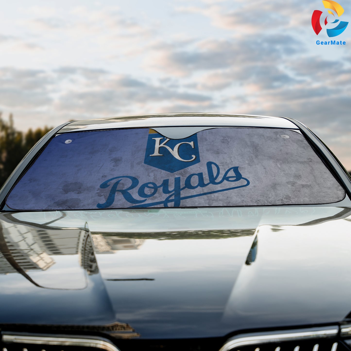 Kansas City Royals MLB Baseball Wall Background Reflective Car Sunshade – Premium Heat & UV Protection, Universal Fit