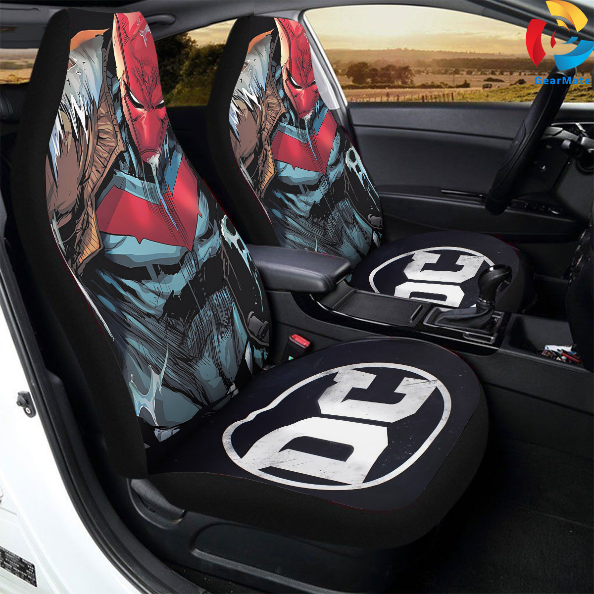Red Hood DC Car Seat Covers – High Quality Graphic and Polar Fleece Protector Set