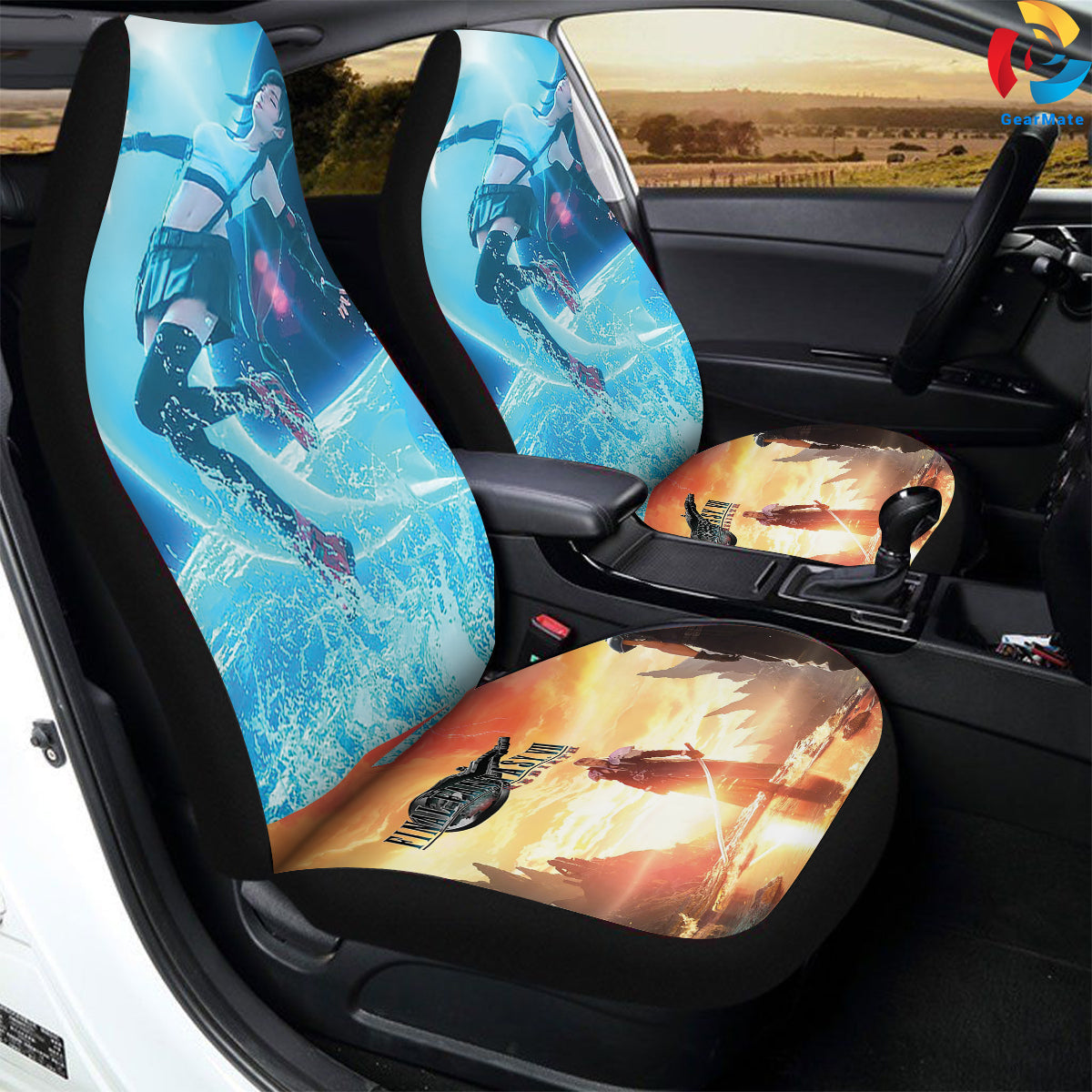Tifa Lockhart FF7 Car Seat Covers – High Quality Graphic and Polar Fleece Protector Set