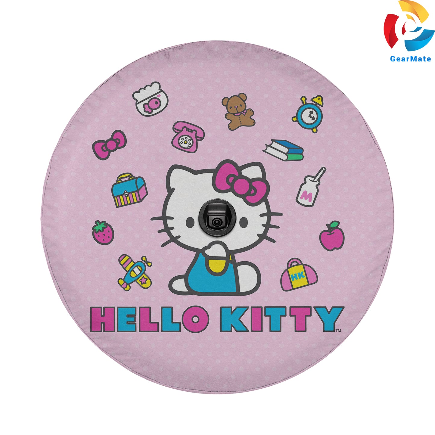 Hello Kitty Pink Background Spare Tire Cover – Premium Waterproof UV Resistant Protector