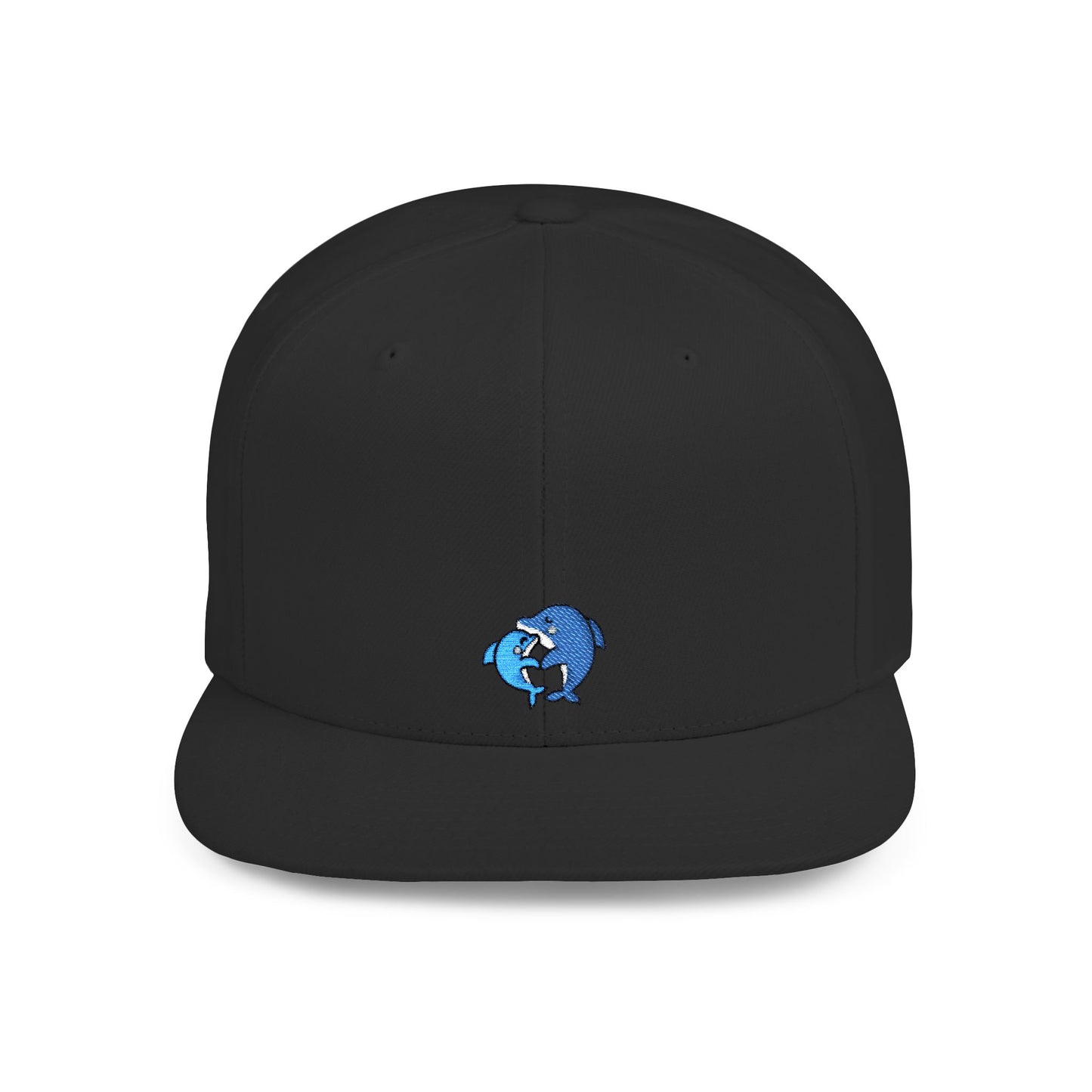 Icons Embroidered Dolphin Couple Flat Bill Snapback – Lightweight, Custom Fit, Premium Quality
