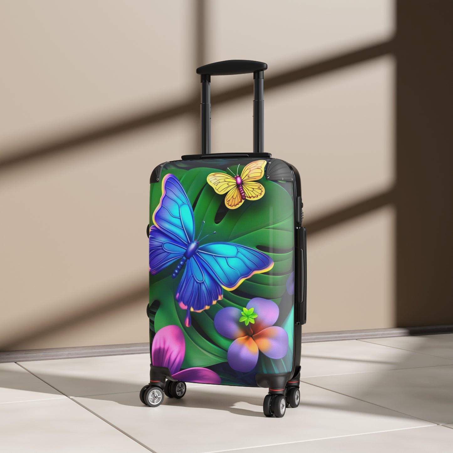Nature Flowers Floral Animated Magenta Art Carry-On Suitcase - Stylish Luggage for Travelers