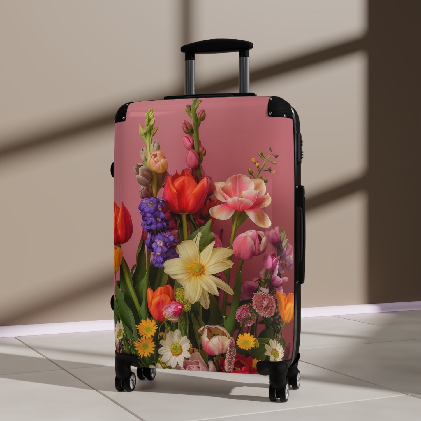 Nature Flowers Floral Vibrant Bouquet Art Carry-On Suitcase - Stylish Luggage for Travelers