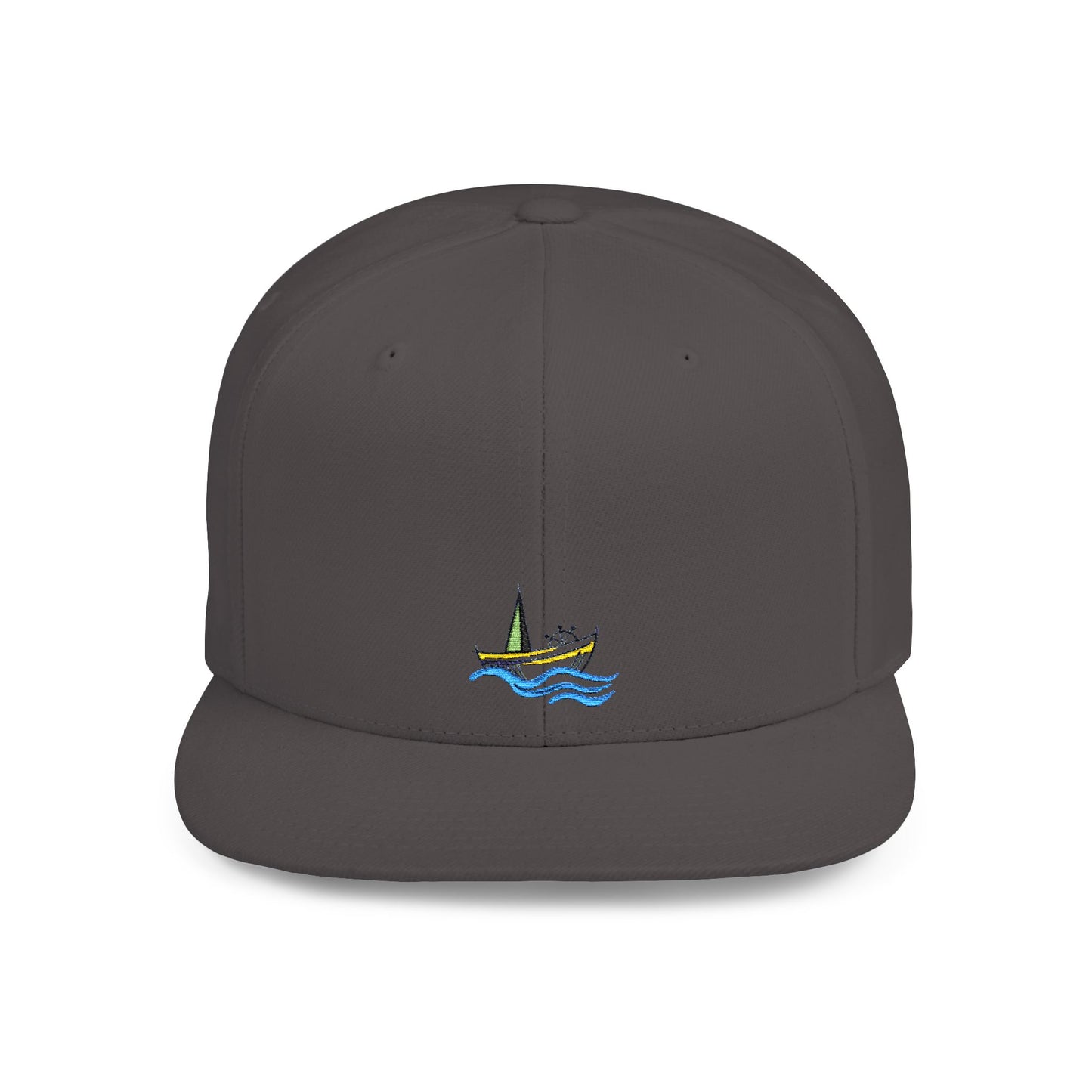 Icons Embroidered Boat Flat Bill Snapback – Lightweight, Custom Fit, Premium Quality