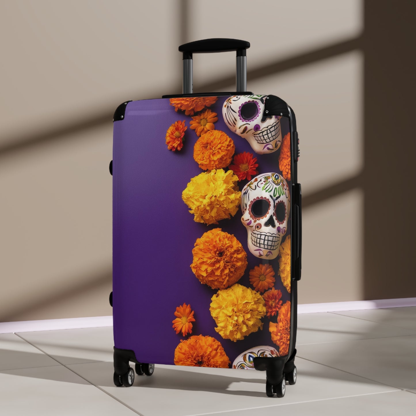 Nature Flowers Floral Skull Art Carry-On Suitcase - Stylish Luggage for Travelers
