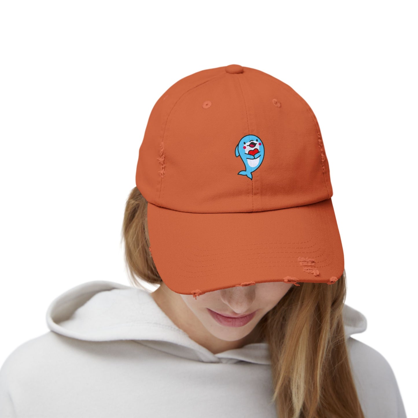 Dolphin Vintage Distressed Dad Hat Unisex Adjustable Cotton Twill Baseball Cap for Casual Everyday Wear
