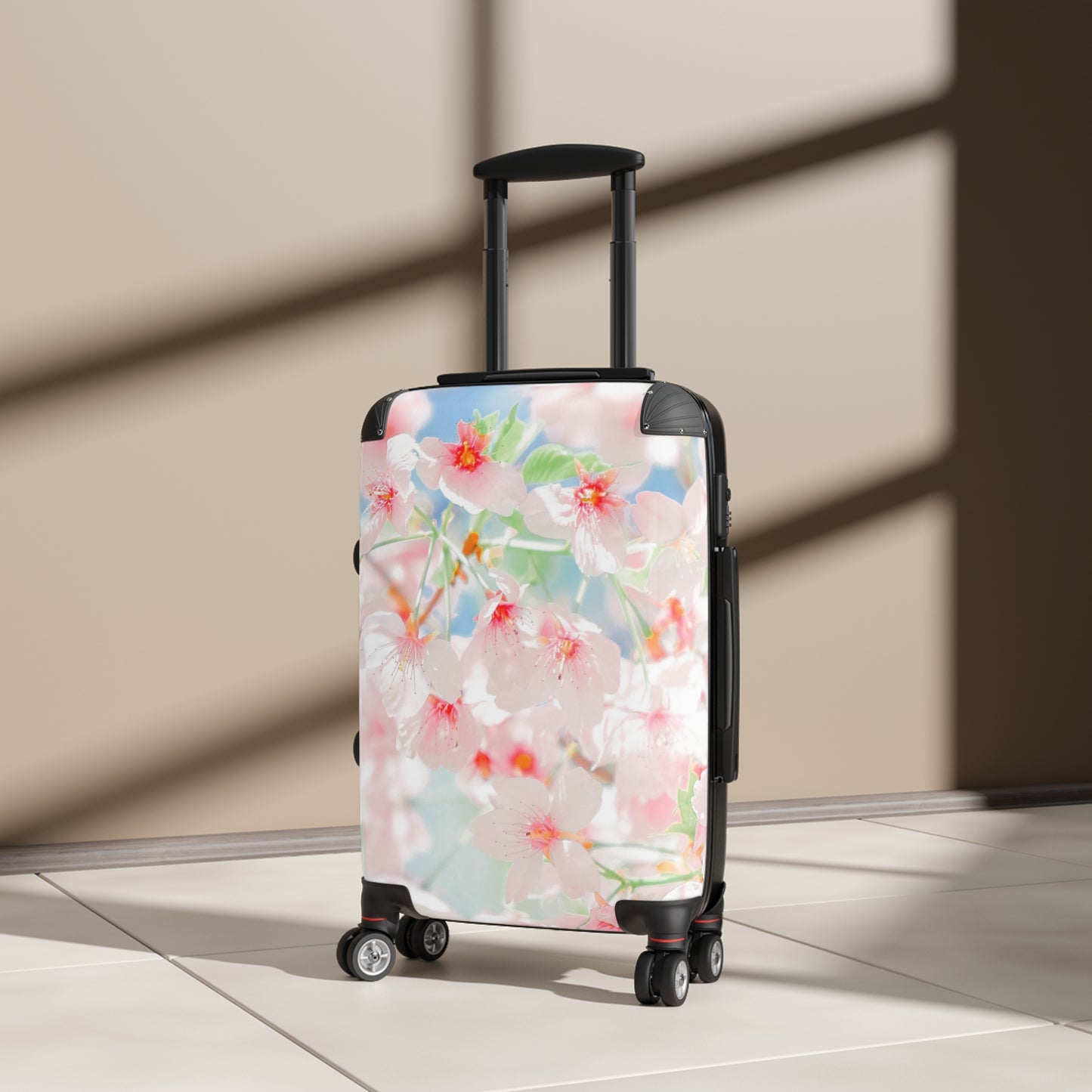 Nature Flowers Floral Red and Pink Blossom Art Carry-On Suitcase - Stylish Luggage for Travelers