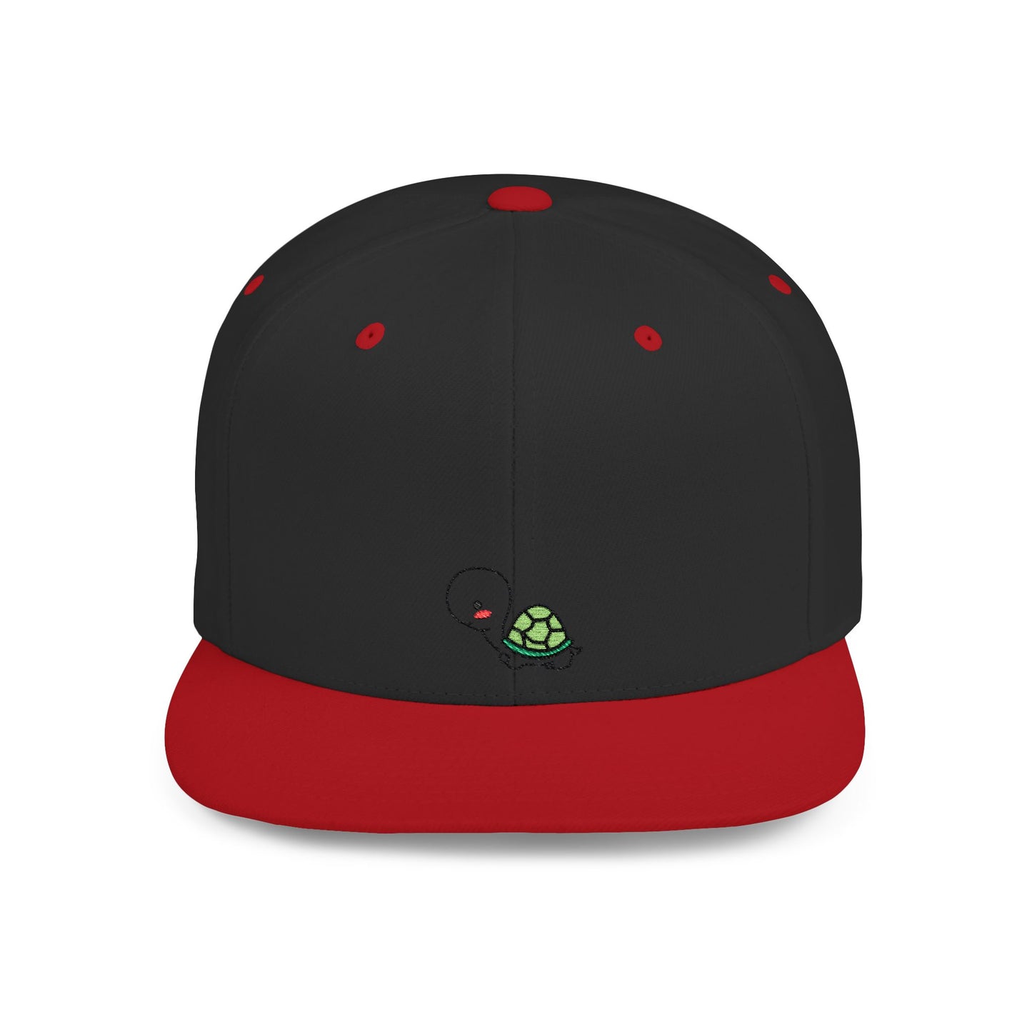 Icons Embroidered Cute Turtle Flat Bill Snapback – Lightweight, Custom Fit, Premium Quality