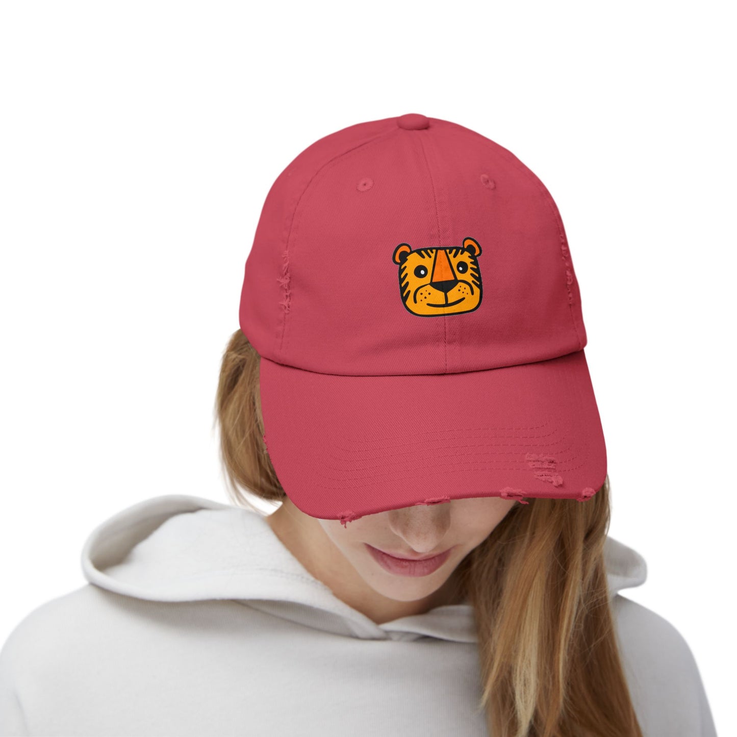 Tiger Vintage Distressed Dad Hat Unisex Adjustable Cotton Twill Baseball Cap for Casual Everyday Wear
