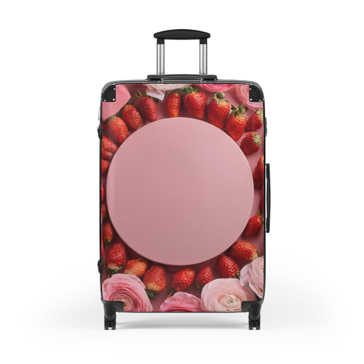 Nature Flowers Floral Pink Strawberries Art Carry-On Suitcase - Stylish Luggage for Travelers