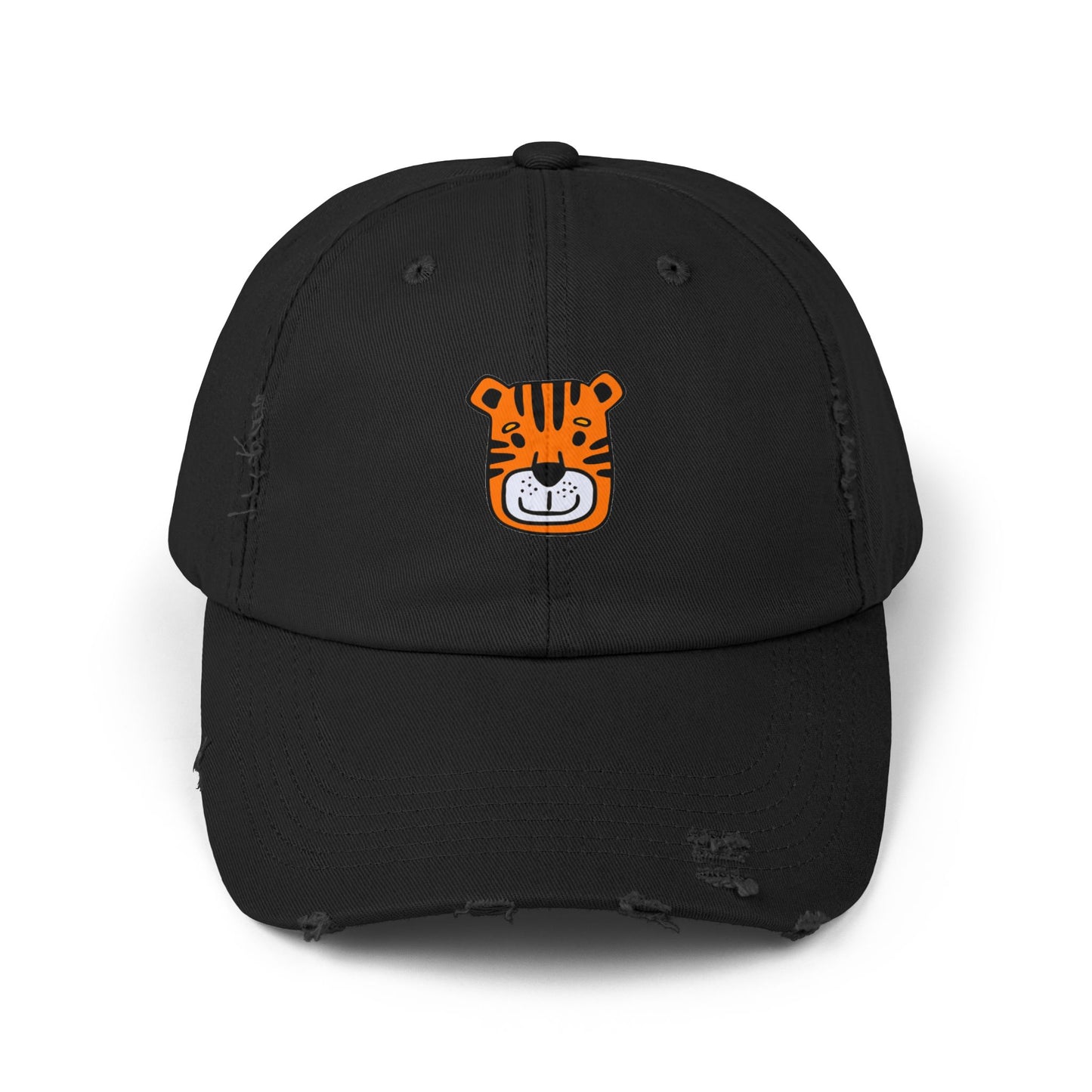 Tiger Orange Vintage Distressed Dad Hat Unisex Adjustable Cotton Twill Baseball Cap for Casual Everyday Wear