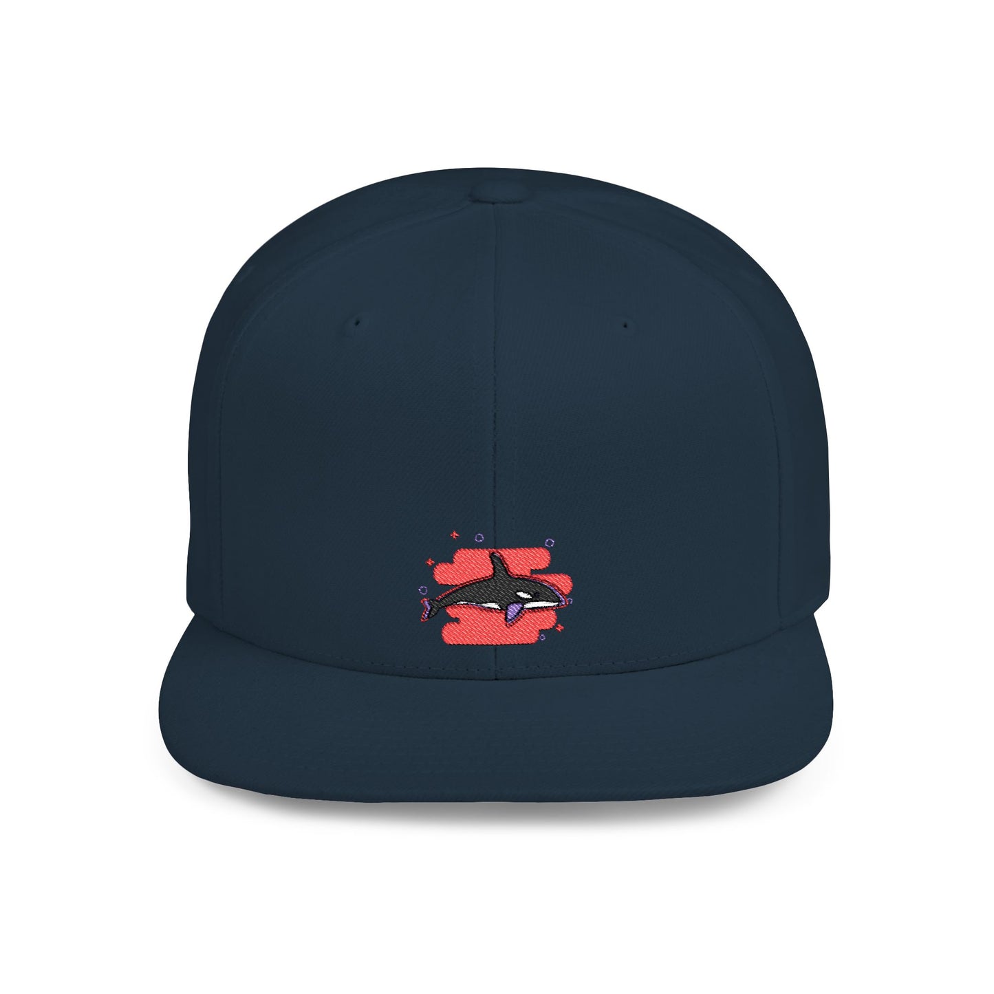 Icons Embroidered Dolphin Pink Flat Bill Snapback – Lightweight, Custom Fit, Premium Quality
