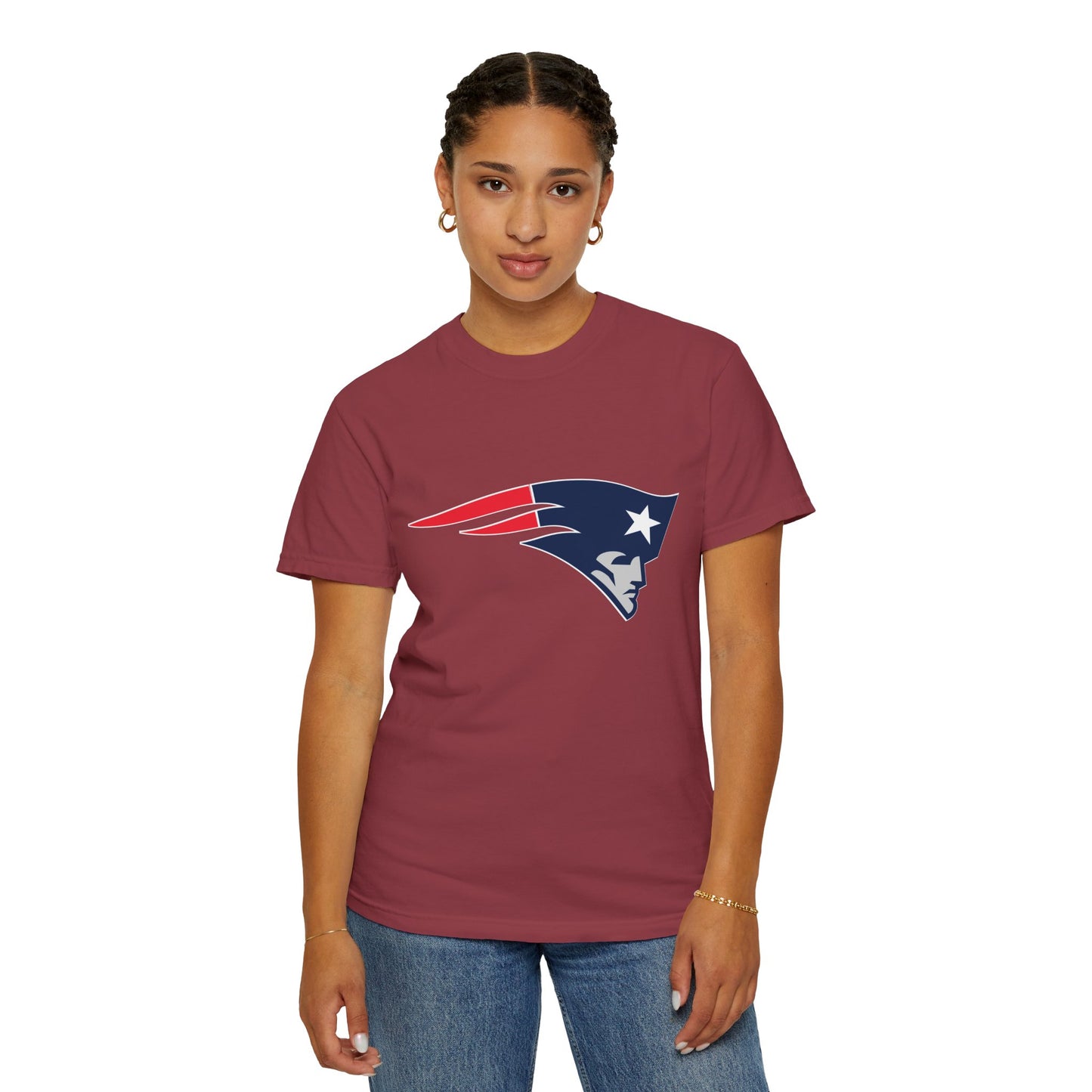 New England Patriots Gear Garment-Dyed T-Shirt – Premium Cotton Tee for Customization