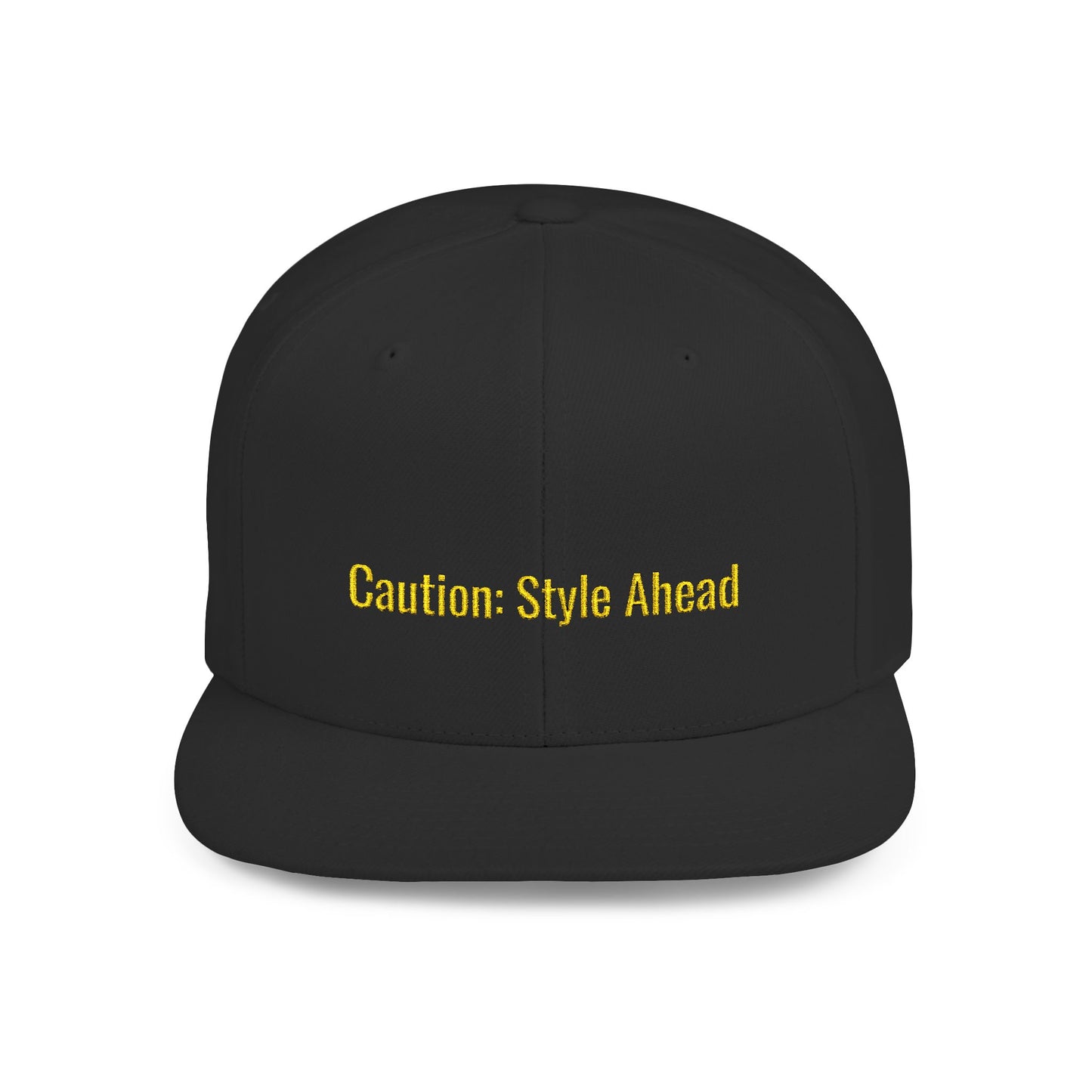Text Caution Style Ahead Flat Bill Snapback – Lightweight, Custom Fit, Premium Quality