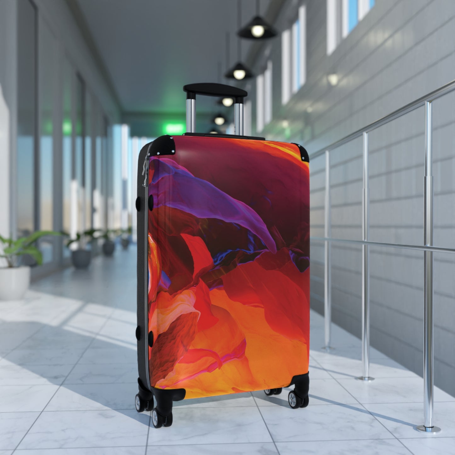 Abstract Colorful Digital Art Carry-On Suitcase - Stylish Luggage for Travelers