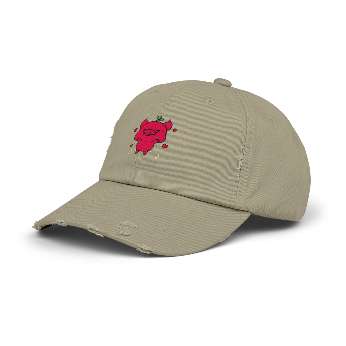 Pig Vintage Distressed Dad Hat Unisex Adjustable Cotton Twill Baseball Cap for Casual Everyday Wear