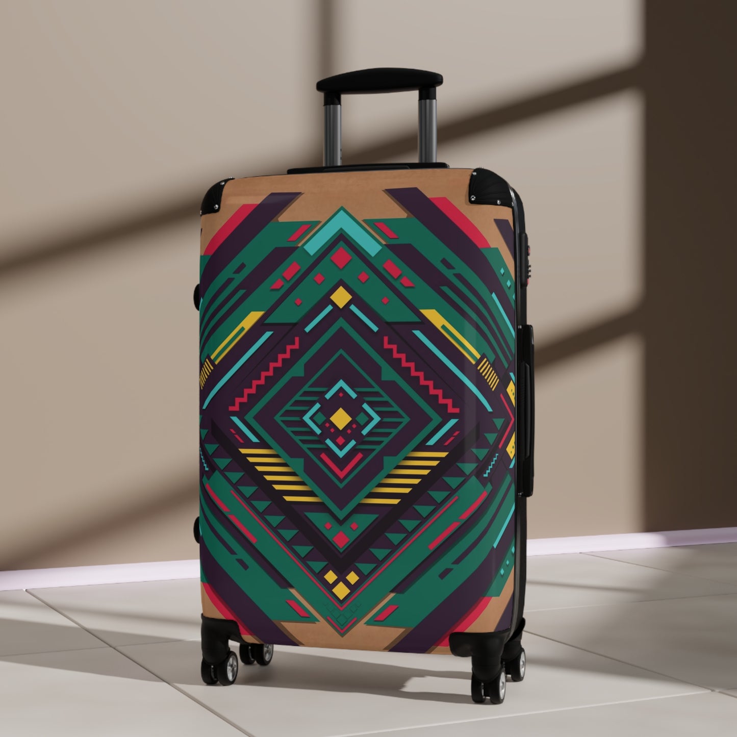 Abstract Geometry Shape Art Carry-On Suitcase - Stylish Luggage for Travelers