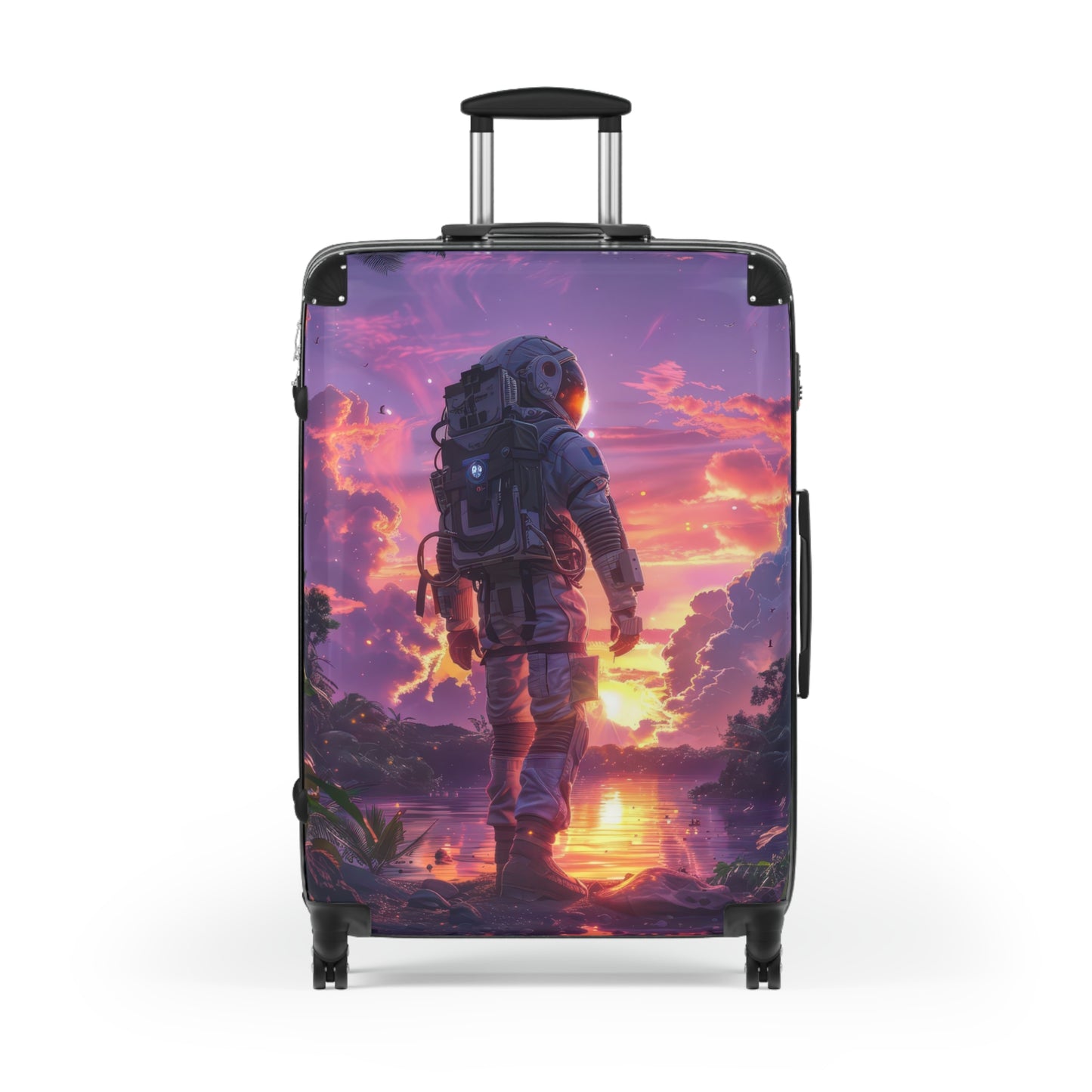 Astronaut Stands Art Carry-On Suitcase - Stylish Luggage for Travelers