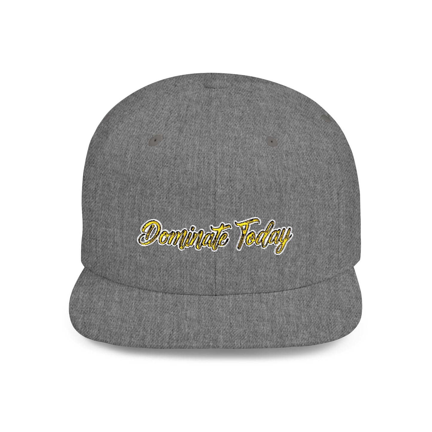 Text Dominate Today Flat Bill Snapback – Lightweight, Custom Fit, Premium Quality