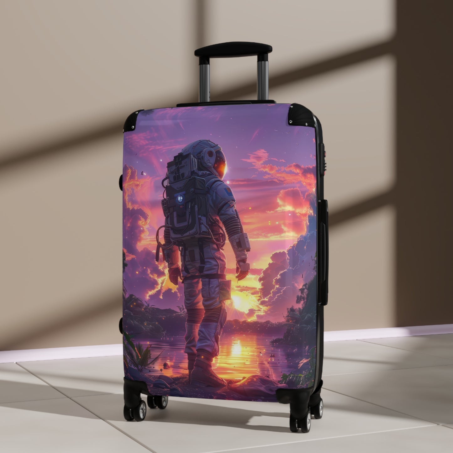 Astronaut Stands Art Carry-On Suitcase - Stylish Luggage for Travelers