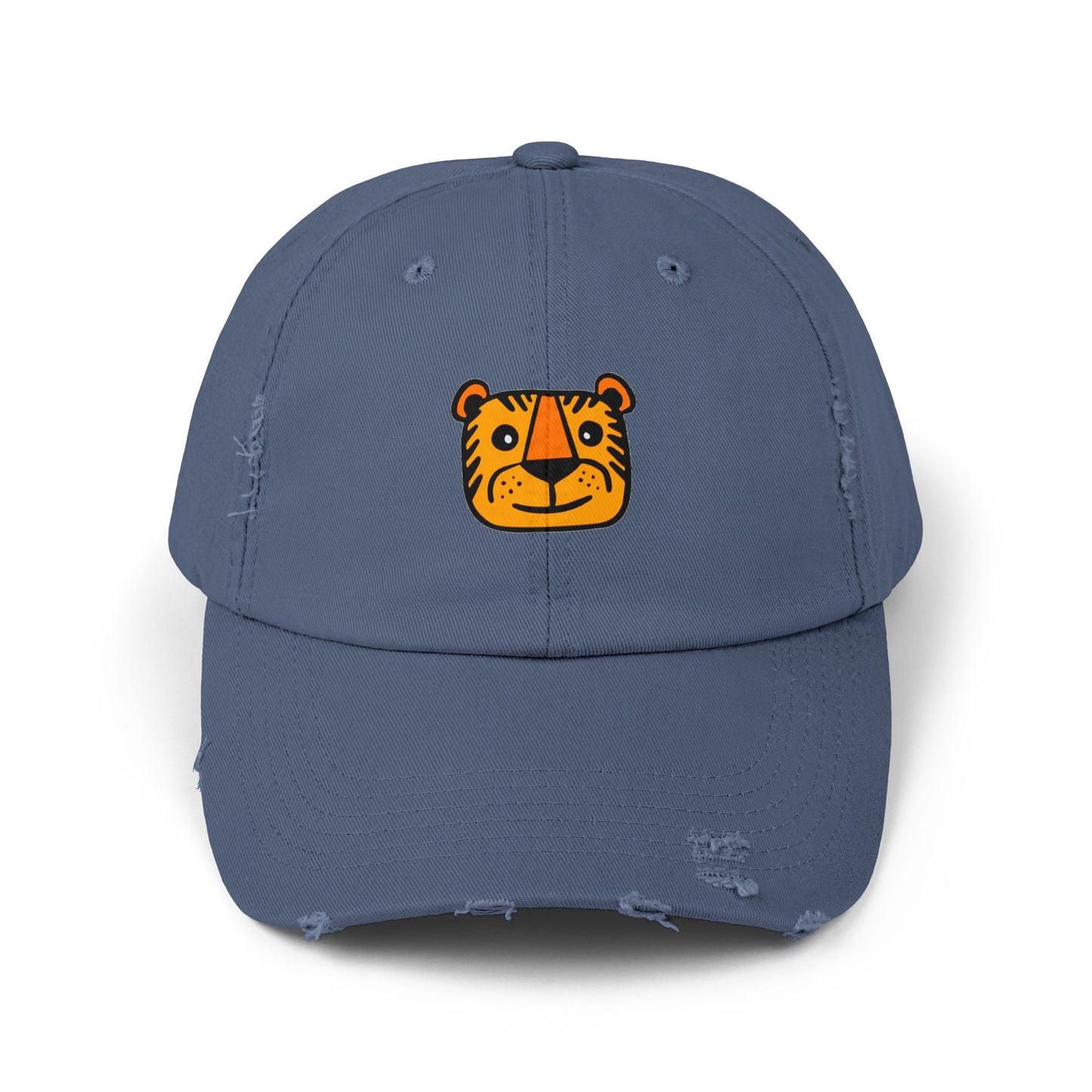 Tiger Vintage Distressed Dad Hat Unisex Adjustable Cotton Twill Baseball Cap for Casual Everyday Wear