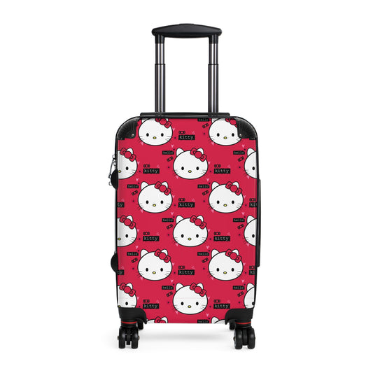 Abstract Kitty Pattern Art Carry-On Suitcase - Stylish Luggage for Travelers
