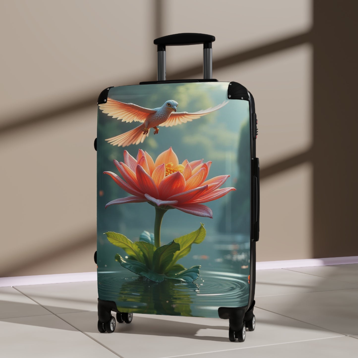 Nature Flowers Floral Bird Kissed Art Carry-On Suitcase - Stylish Luggage for Travelers