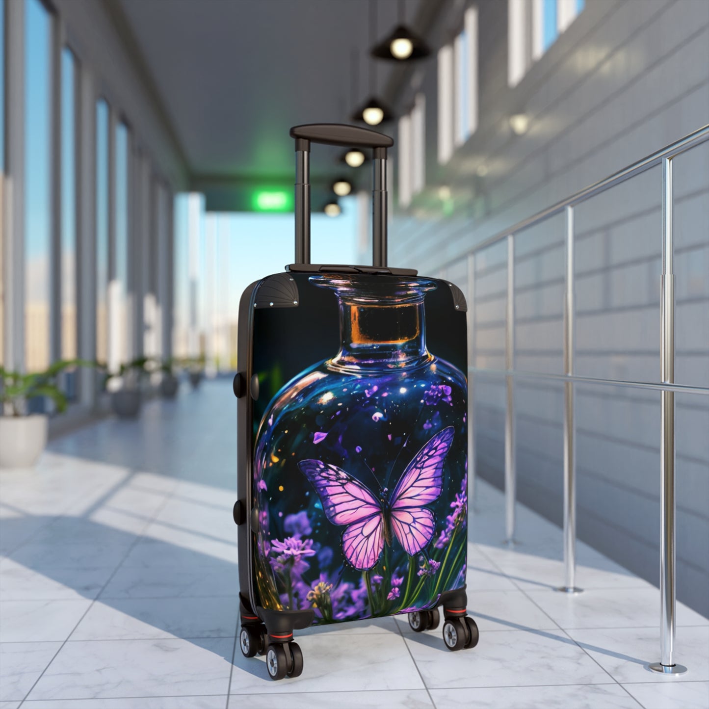 Nature Butterflies Glass Bottle Art Carry-On Suitcase - Stylish Luggage for Travelers