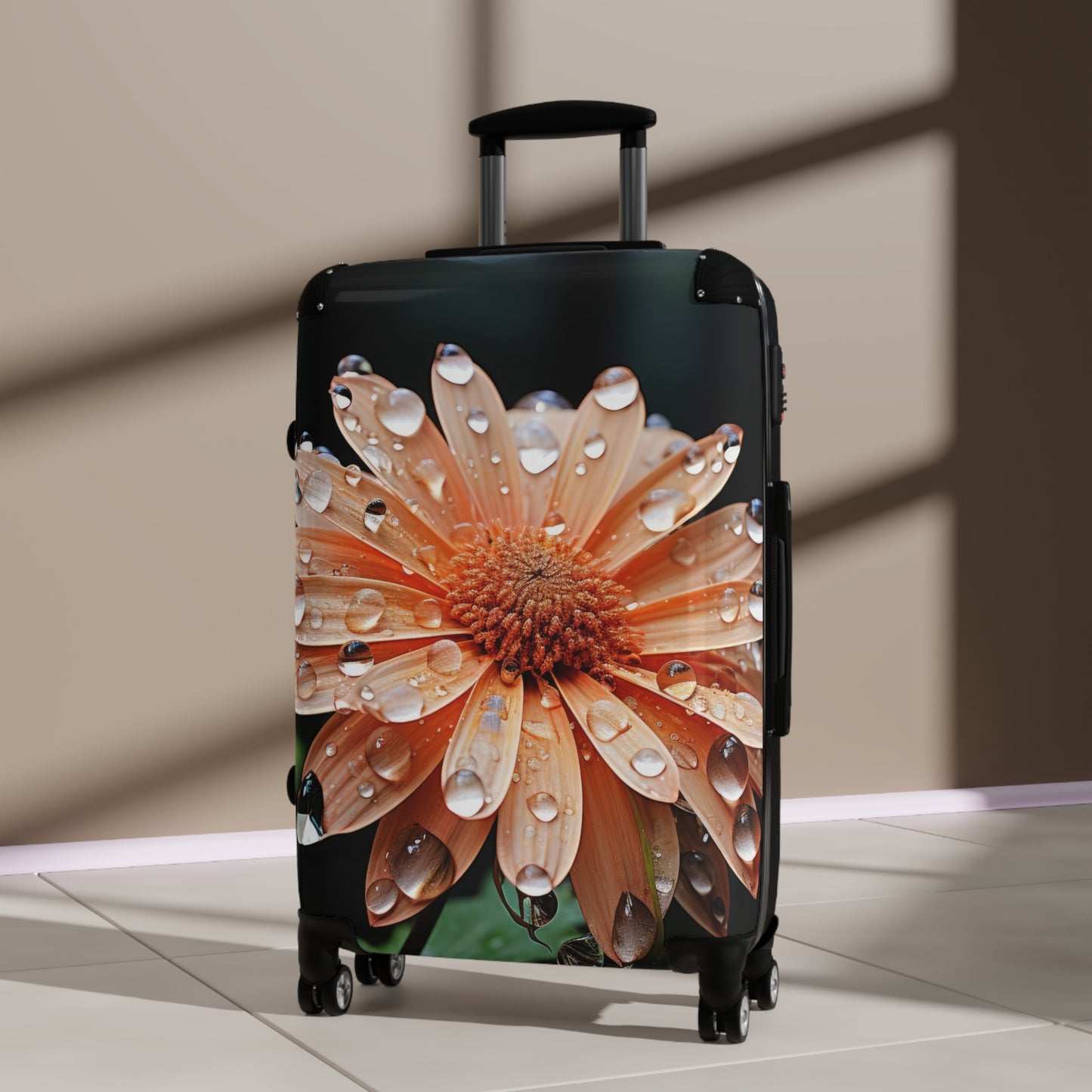 Nature Flowers Floral Dew Drops on Flower Art Carry-On Suitcase - Stylish Luggage for Travelers